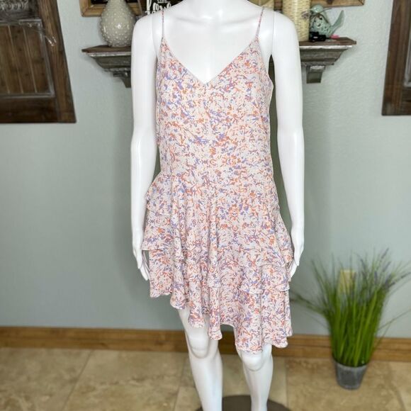 Prose and Poetry Asymmetrical Chiffon Ruffle Floral Spaghetti Strap Dress - Picture 8 of 16